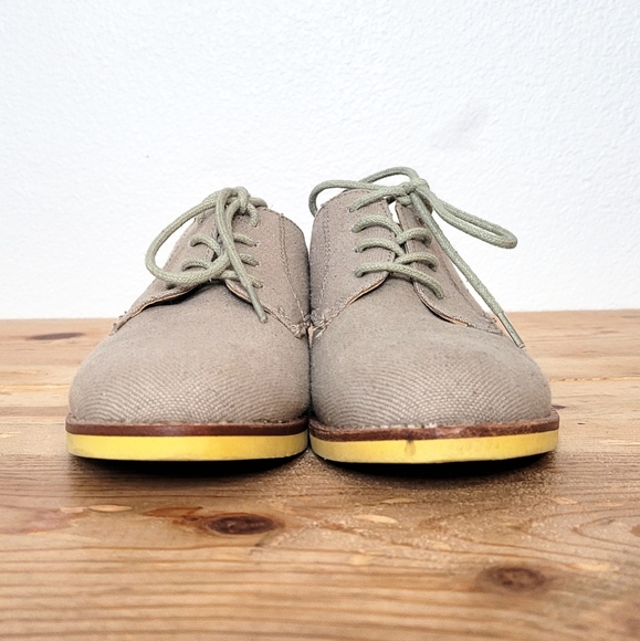 G.H. Bass Ely 2 Cobblestone Oxford Shoes Tan Canvas Size 5 - Picture 2 of 10